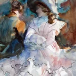 Ladies in the Shade Abriès by John Singer Sargent, a living room wall art print for refined interiors