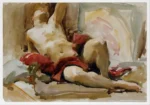Man with Red Drapery (after 1900) by John Singer Sargent, a living room wall art print for refined interiors