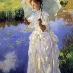 Morning Walk by John Singer Sargent, a living room wall art print for refined interiors