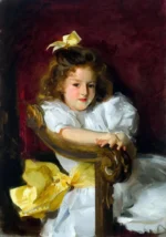Portrait of Charlotte Cram by John Singer Sargent, a living room wall art print for refined interiors