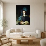 John Singer Sargent Portrait Of Miss Katherine Elizabeth Lewis Living Room Wall Art Print styled in a refined neutral interior