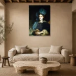 John Singer Sargent Portrait Of Miss Katherine Elizabeth Lewis Living Room Wall Art Print presented in a sophisticated home setting