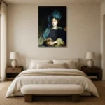 John Singer Sargent Portrait Of Miss Katherine Elizabeth Lewis Living Room Wall Art Print showcased in an elegant minimalist interior