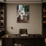 John Singer Sargent The Fountain, Villa Torlonia Frascati, Italy Living Room Wall Art Print displayed in a contemporary gallery-inspired room