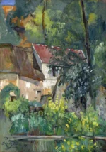 House of Père Lacroix by Paul Cézanne, a living room wall art print for refined interiors