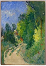 La Route tournante en sous-bois by Paul Cézanne, a living room wall art print for refined interiors