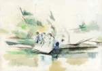 Laveuses by Paul Cézanne, a living room wall art print for refined interiors