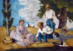 Picnic on a Riverbank by Paul Cézanne, a living room wall art print for refined interiors