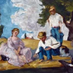 Picnic on a Riverbank by Paul Cézanne, a living room wall art print for refined interiors