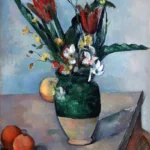 The Vase of Tulips by Paul Cézanne, a kitchen wall art print for refined interiors