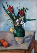 The Vase of Tulips by Paul Cézanne, a kitchen wall art print for refined interiors