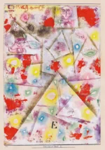 Gedenkblatt E by Paul Klee, an office wall art print for refined interiors
