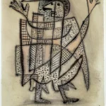 Maske mit Sense by Paul Klee, an office wall art print for refined interiors