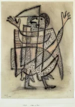 Maske mit Sense by Paul Klee, an office wall art print for refined interiors