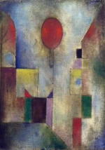 Red Balloon by Paul Klee, an office wall art print for refined interiors