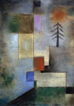 Small Picture of Fir Trees by Paul Klee, an office wall art print for refined interiors