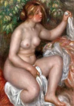 After the Bath (La Sortie du bain) by Pierre-Auguste Renoir, a bedroom wall art print for refined interiors