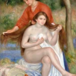 Bather and Maid (La Toilette de la baigneuse) by Pierre-Auguste Renoir, a bedroom wall art print for refined interiors