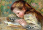 Child Reading (Enfant lisant) by Pierre-Auguste Renoir, a kids room wall art print for refined interiors