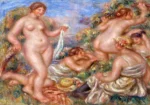 Composition, Five Bathers by Pierre-Auguste Renoir, a bedroom wall art print for refined interiors