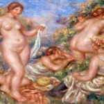 Composition, Five Bathers by Pierre-Auguste Renoir, a bedroom wall art print for refined interiors