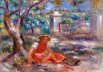 Girl at the Foot of a Tree (Fillette au pied d’un by Pierre-Auguste Renoir, a kids room wall art print for refined interiors