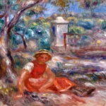 Girl at the Foot of a Tree (Fillette au pied d’un by Pierre-Auguste Renoir, a kids room wall art print for refined interiors