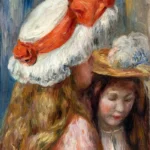 Girls with Hats (Jeunes filles aux chapeaux) by Pierre-Auguste Renoir, a kids room wall art print for refined interiors