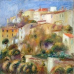 Houses on a Hill (Groupe de maisons sur un by Pierre-Auguste Renoir, a living room wall art print for refined interiors
