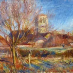 L’église À Essoyes by Pierre-Auguste Renoir, a living room wall art print for refined interiors
