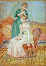 La Toilette by Pierre-Auguste Renoir, a bedroom wall art print for refined interiors