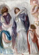 Scène antique, femmes en péplum by Pierre-Auguste Renoir, a living room wall art print for refined interiors