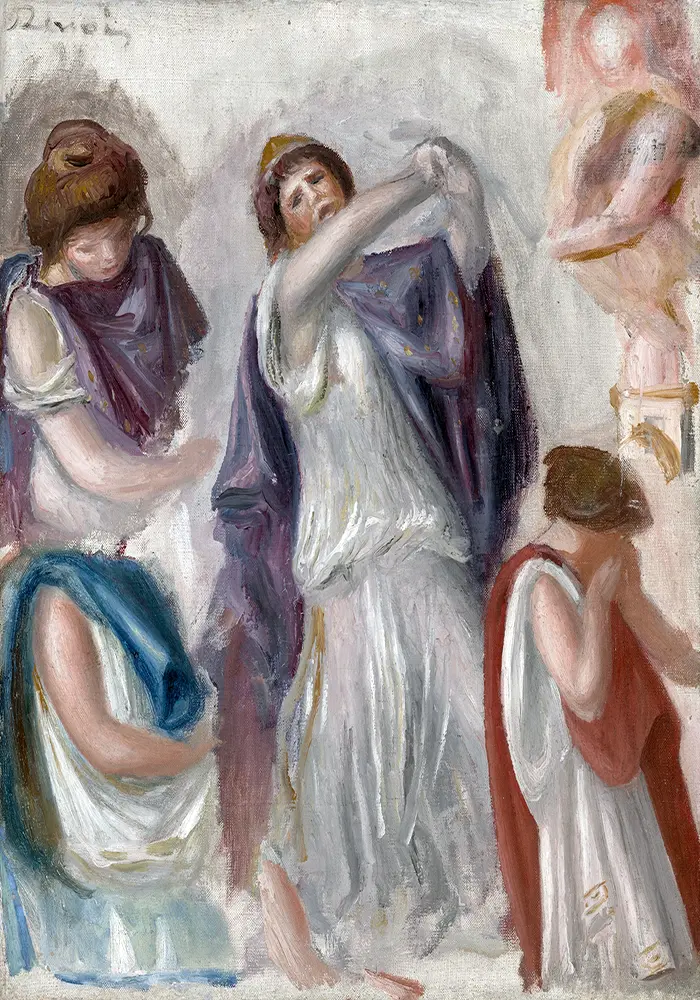 Pierre-Auguste Renoir Scène antique, femmes en péplum Living Room Wall Art Print