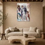 Pierre-Auguste Renoir Scène antique, femmes en péplum Living Room Wall Art Print presented in a sophisticated home setting
