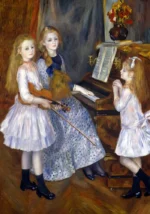 The Daughters of Catulle Mendès by Pierre-Auguste Renoir, a kids room wall art print for refined interiors