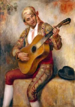 The Spanish Guitarist by Pierre-Auguste Renoir, a living room wall art print for refined interiors