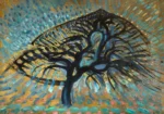 Apple Tree, Pointillist Version by Piet Mondrian, a kitchen wall art print for refined interiors