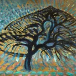 Apple Tree, Pointillist Version by Piet Mondrian, a kitchen wall art print for refined interiors
