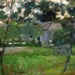 Farmyard in Het Gooi by Piet Mondrian, an office wall art print for refined interiors
