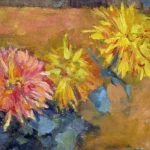 Drie Chrysanten by Piet Mondrian, an office wall art print for refined interiors