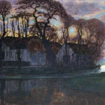 Farm Near Duivendrecht, in the Evening by Piet Mondrian, an office wall art print for refined interiors