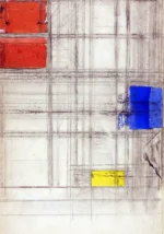 Study for a Composition by Piet Mondrian, an office wall art print for refined interiors