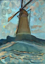 Windmill by Piet Mondrian, an office wall art print for refined interiors