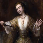 Lucretia by Rembrandt, a living room wall art print for refined interiors