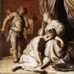Samson and Delilah by Rembrandt, a living room wall art print for refined interiors