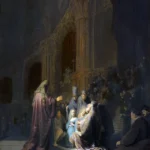Simeon’s Song of Praise by Rembrandt, a living room wall art print for refined interiors