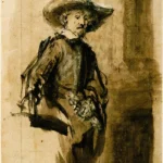 Study for one of the Syndics, Volckert Jansz. by Rembrandt, a living room wall art print for refined interiors