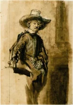 Study for one of the Syndics, Volckert Jansz. by Rembrandt, a living room wall art print for refined interiors