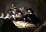 The Anatomy Lesson of Dr Nicolaes Tulp by Rembrandt, a living room wall art print for refined interiors