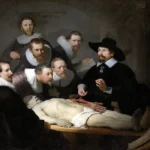 The Anatomy Lesson of Dr Nicolaes Tulp by Rembrandt, a living room wall art print for refined interiors